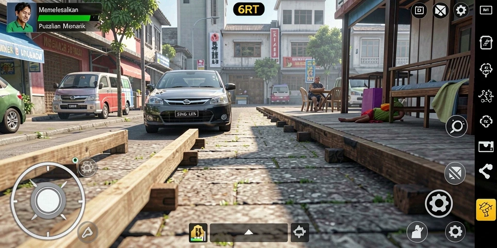 Tampilan gameplay 6RT dengan berbagai tantangan puzzle.