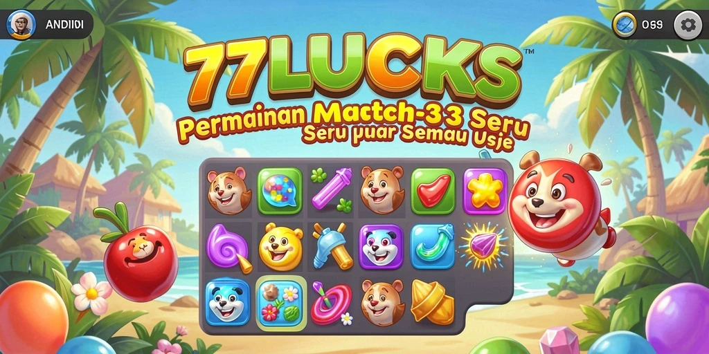 Tampilan gameplay 77LUCKS yang penuh warna dan menarik.