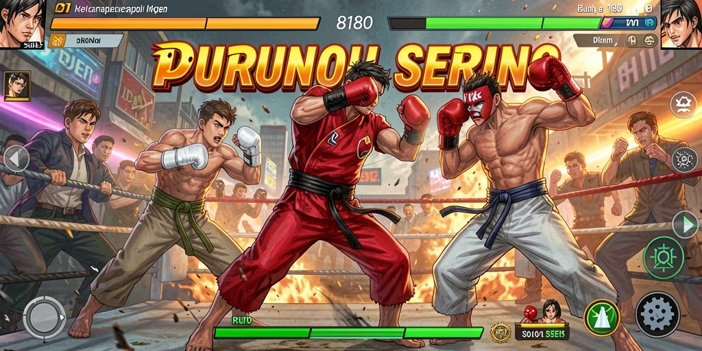 Tangkapan layar utama gameplay <strong>8180</strong> yang menunjukkan aksi pertarungan yang intens.