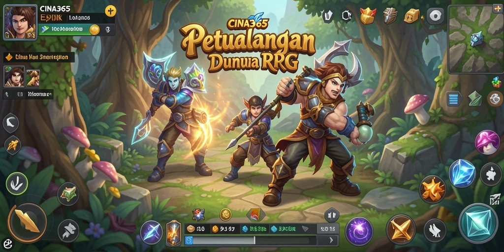 Screenshot CINA365 menampilkan aksi seru dalam game RPG.