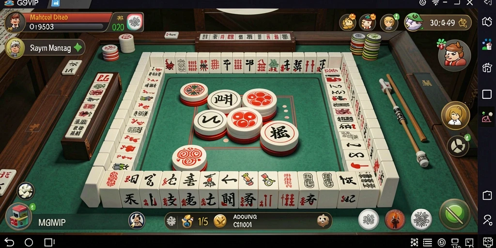 Tampilan gameplay G9VIP yang menarik dan penuh strategi dalam Mahjong.