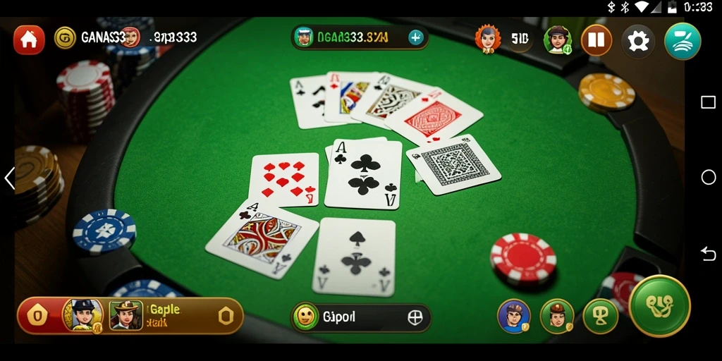 Tampilan menarik gameplay Gaple di GANAS33.
