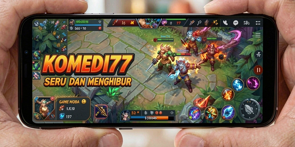 Tampilan seru dalam gameplay MOBA KOMEDI77