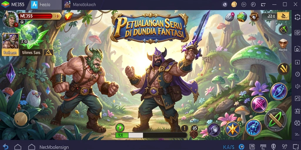 Screenshot gameplay ME355 menampilkan pemandangan alam yang menakjubkan.