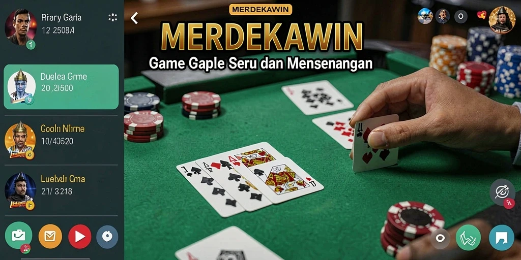 Tampilan gameplay seru MERDEKAWIN dalam bermain Gaple.
