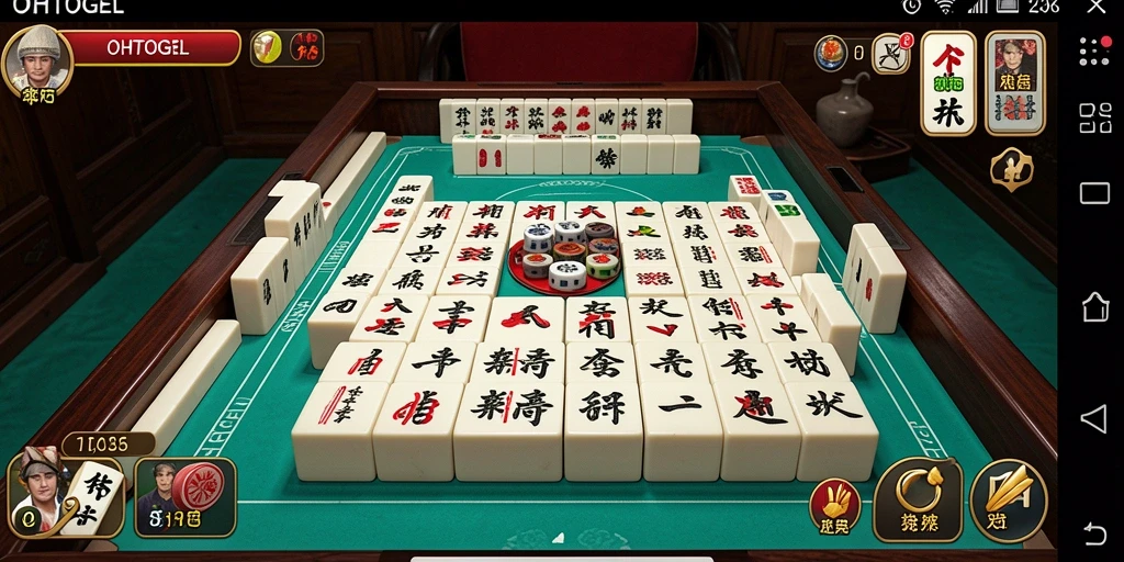 Tampilan gameplay menarik OHTOGEL dalam aplikasi Mahjong.