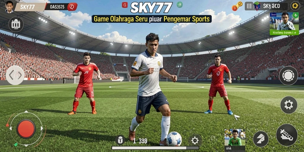 Tangkapan layar menunjukkan gameplay seru dari permainan olahraga di SKY77.