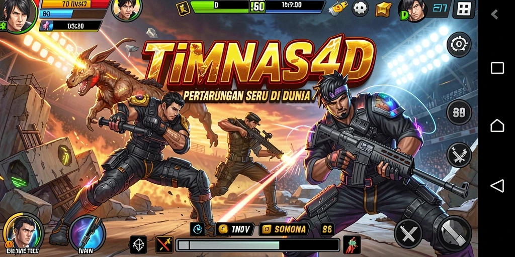 Tampilan gameplay seru TIMNAS4D dengan pertarungan yang intens.