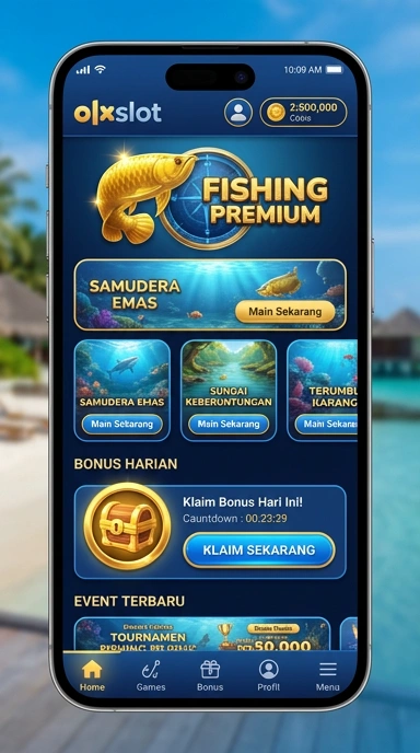 Screenshot aplikasi olxslot yang menampilkan pilihan kategori.